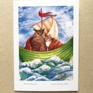 The owl and the Pussycat card by Valerie Greeley