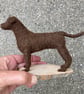 Dog model, brown needle felted dog, Chocolate Labrador - Image 1