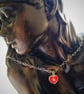 Real Diamond Red Enamel Heart Sterling Silver Necklace 18 Inch - Image 5