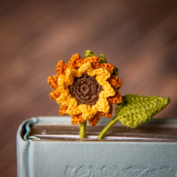 Sunflower Crochet Bookmark 