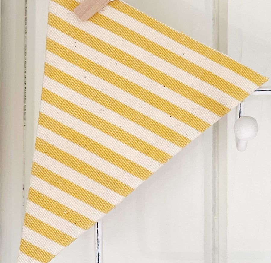 BUNTING - saffron yellow and white stripes