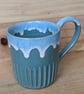 Scandi drippy blue mug - Image 5