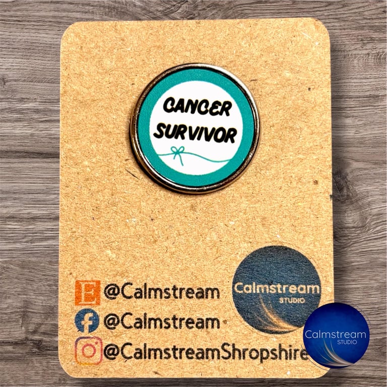 Cancer Survivor Awareness Badge Teal Still Here Pin Hope & Strength