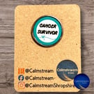 Cancer Survivor Awareness Badge Teal Still Here Pin Hope & Strength