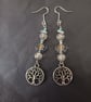 Winter beaded silver tree of life charm dangle earrings  - Image 6