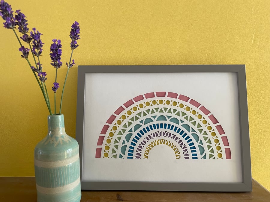 Geometric Rainbow Papercut