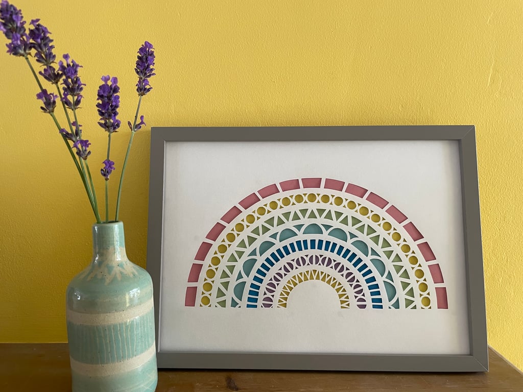 Geometric Rainbow Papercut