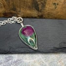 Ruby Zoisite Silver Pendant