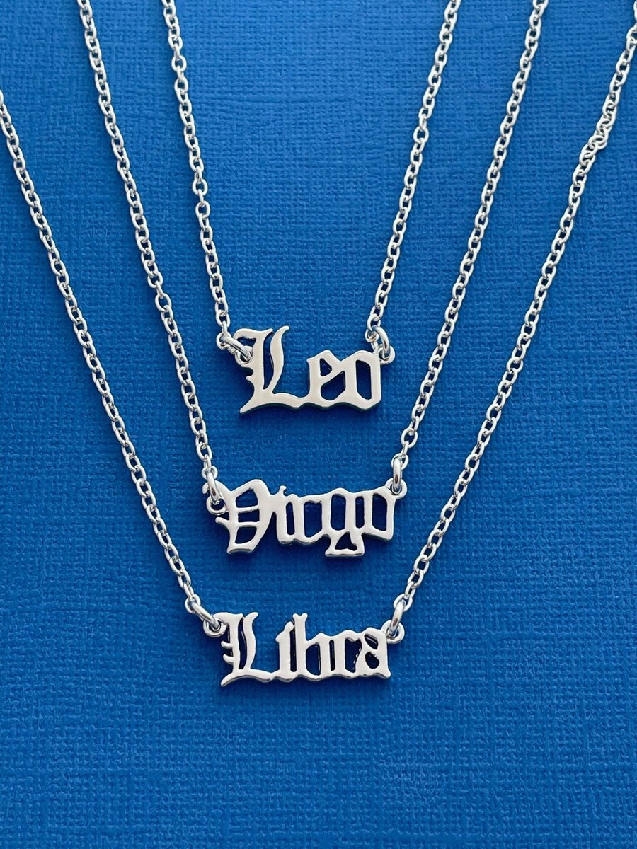 Silver Star Sign Horoscope Zodiac Necklace