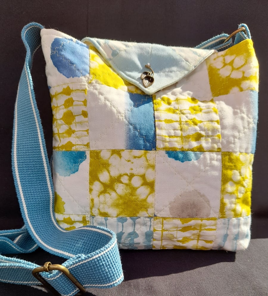 Lime & Aqua Patchwork Handbag