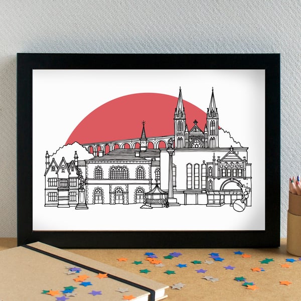 Truro Skyline Art Print