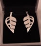 Leaf Cufflinks, Silver Nature Jewellery, Handmade Wildlife Gift for Him - Image 2