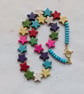Multicoloured howlite star necklace 