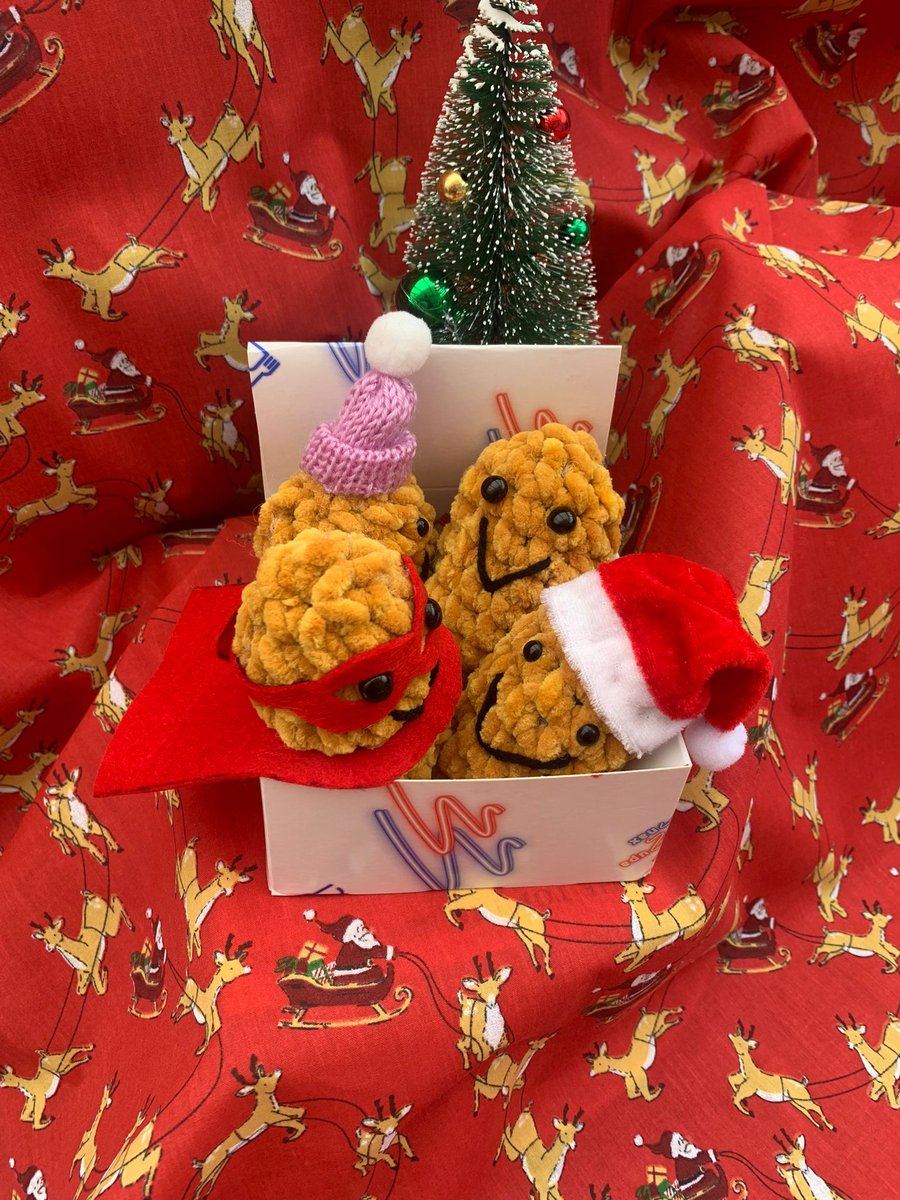 Festive crochet chicken nuggets 