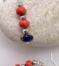 Seductive  Burnt Orange Calsilica Bead Earrings  - Image 3