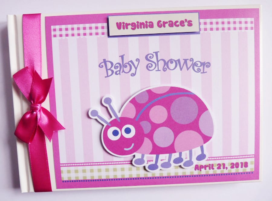 Ladybird baby shower guest book, ladybird baby shower gift