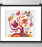 280B - Cross Stitch Pattern Jacobean Crewel Embroidery style tree sampler WARM - Image 2