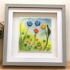 Summer flowers - fused glass picture 