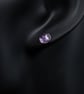  Amethyst and sterling silver stud earrings, Aquarius gift - Image 2