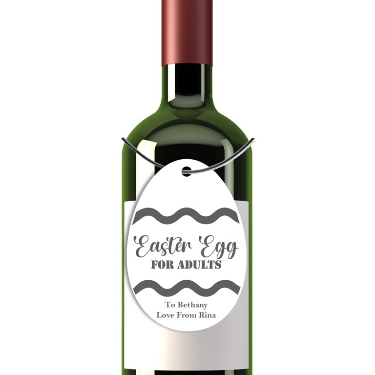 Easter For Adults Wine Gift Tag Acrylic Engraved Personalised Name Funny Adult