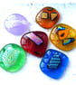 6 Rainbow fused glass Dichroic decorated cabochons flat back nuggets jewellery - Image 2