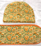 Bright Yellow flowers Tea cosy and oven gloves - Image 1