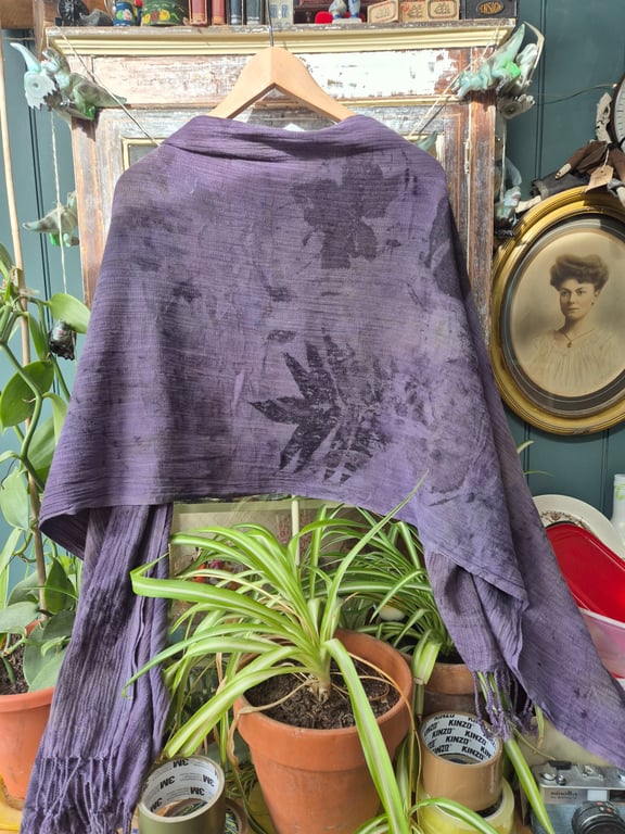 naturally dyed organic cotton wrap, scarf 