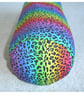 Rainbow Stripes Bolster Cushion Cover 16"x6" Neck Roll Pillow Sham Leopard Spots - Image 5