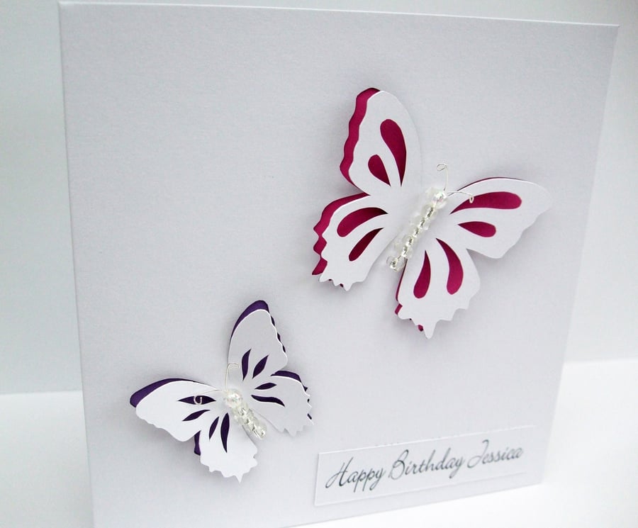 Birthday card - Butterfly Birthday Card - Nikelcards