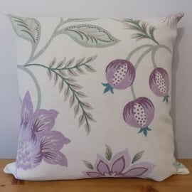 Laura Ashley Cushion Cover Floral Grape Throw Pillow Cotton Fabric 16" 18" Zip 