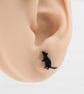 Titanium posts - Black glitter rat stud earrings - Hypoallergenic studs - Image 5