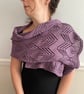 Hand knitted 100% cotton shawl or  scarf