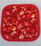 Pot holder, pan holder, quilted, red apples - Image 2