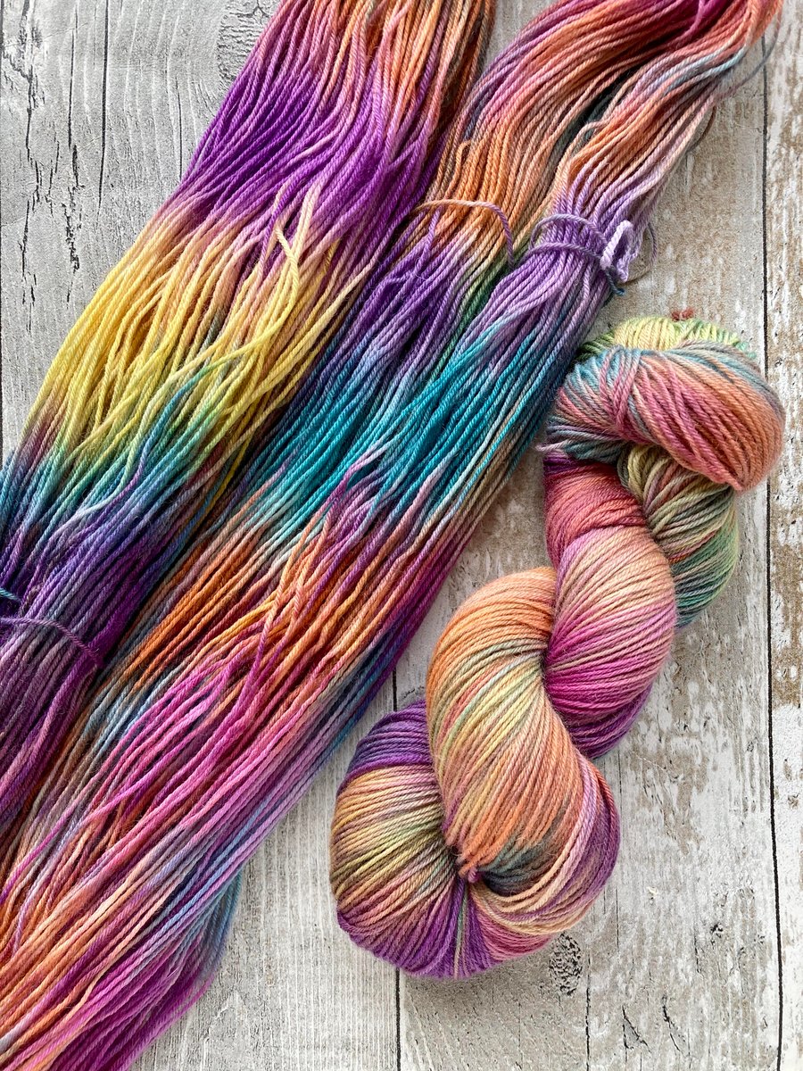 Hand dyed yarn 4 ply Polwarth Autumn Moorland 100g