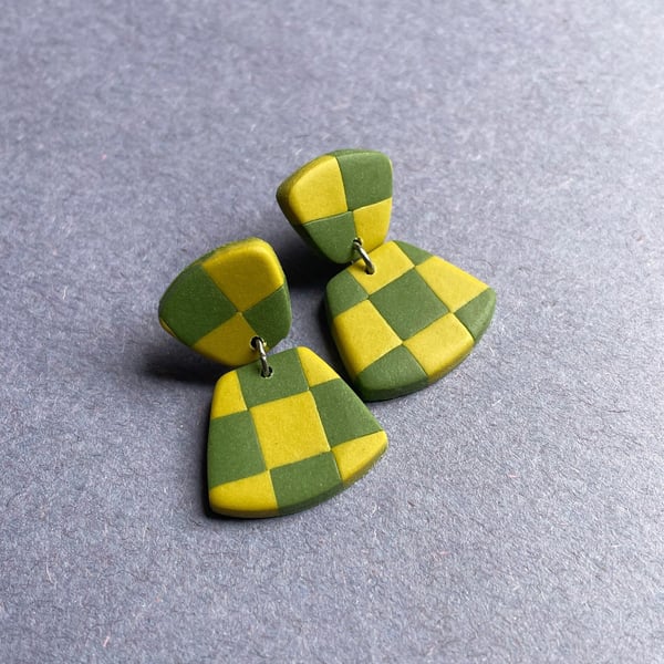 Y2k aesthetic chess pattern small earrings