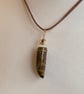 Yellow tiger's eye horn pendant with copper wirework - Image 2