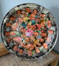 Flowers of Thirties Radio Decoupage Plate - Image 1