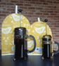 Cafetiere Cosy in Narvik Birds Ochre Fabric - Image 1