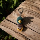 Handmade Crochet Duck Keychain Amigurumi Bag Charm, Soft Plush Accessory