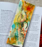 Hand painted original, abstract, mixed media bookmark