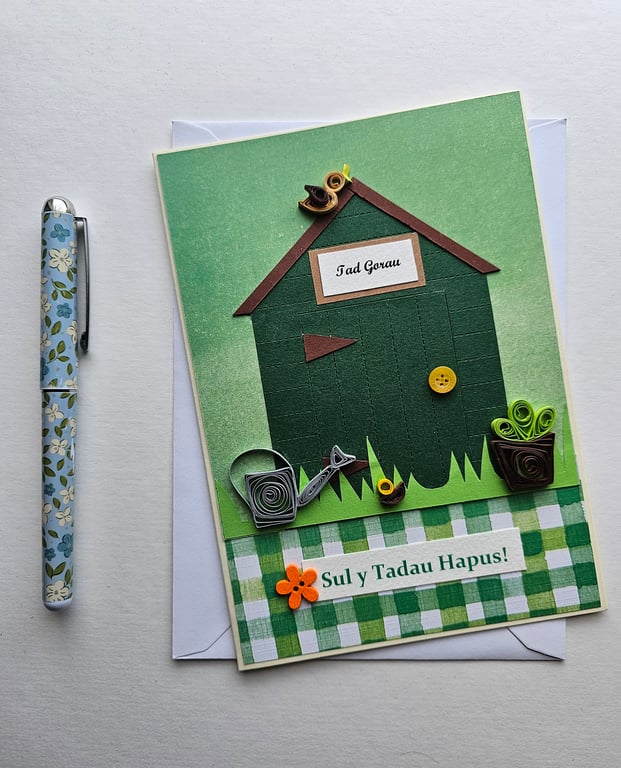 Perfectly Imperfect Tad Gorau (Dad's Shed) Welsh Father's Day Card Size 7" x  5"