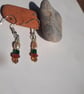 Handmade beaded Dangle Earrings with Freshwater Pearl