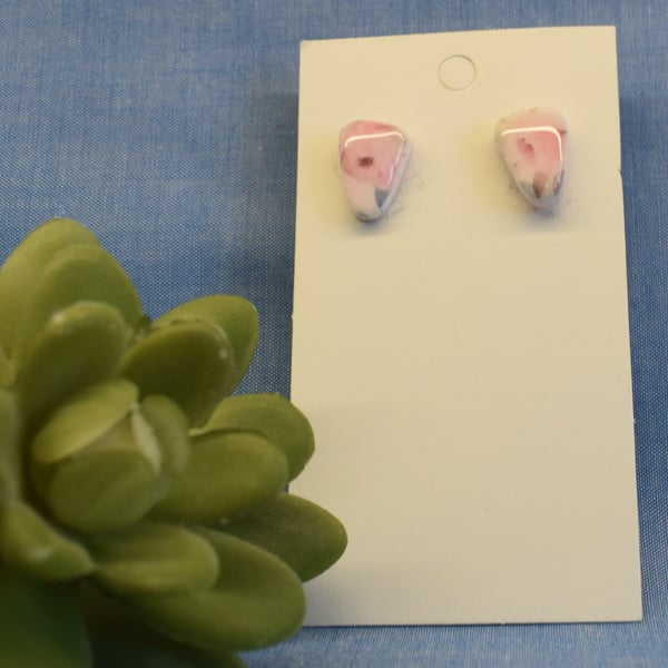 Floral Mini Triangle Stud Earrings