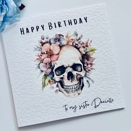 Goth Emo Alternative Birthday Card Personalised Name and relation