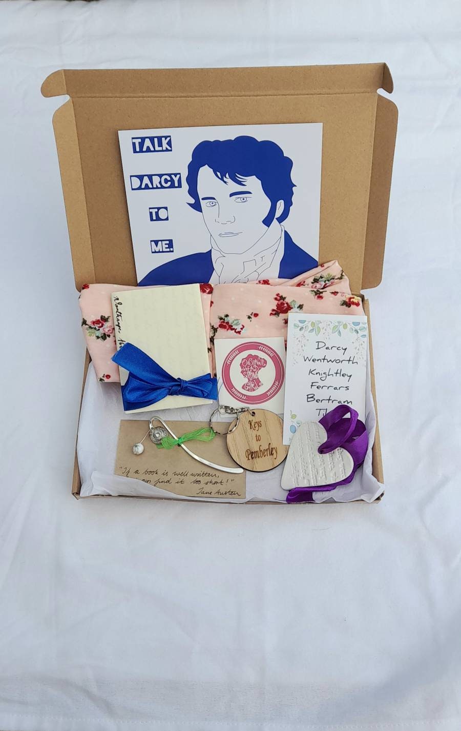 Jane Austen Themed Gift Box. Full of goodies. Letterbox style.