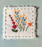 Hand embroidered floral canvas wall hanging, textile art nature wall decor - Image 2