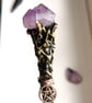 Amethyst Crystal wand, Natural stone purple handcrafted Alter Tools