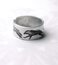 Wolf Ring, Adjustable wolf design ring, Running Wolves  - Image 1