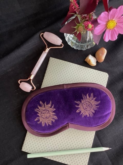 Purple Sun and Moon velvet lavender infused eye mask