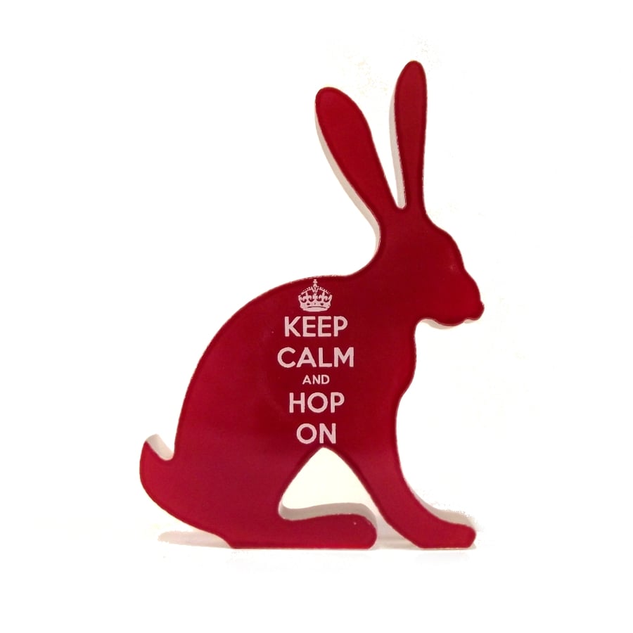 Keep Calm Glass Hare Sculpture